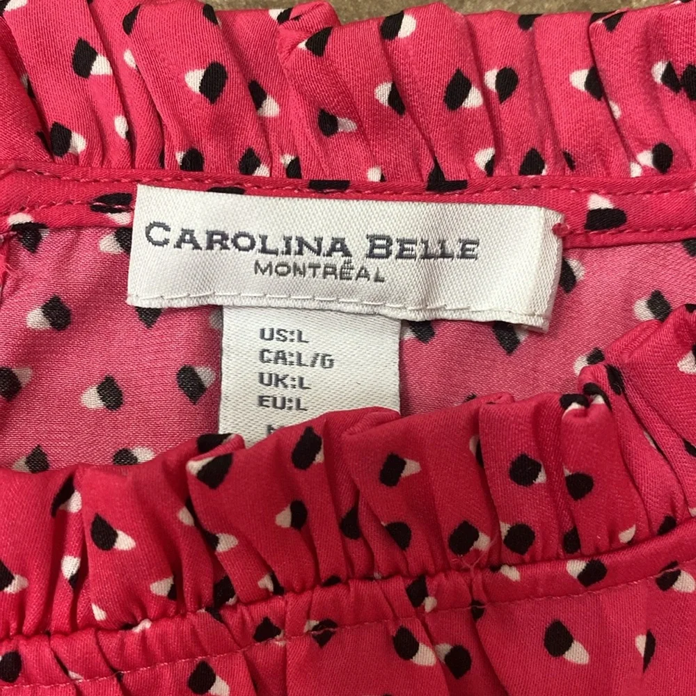 Long sleeve pink with pattern light polyester size large - Picture 3 of 3